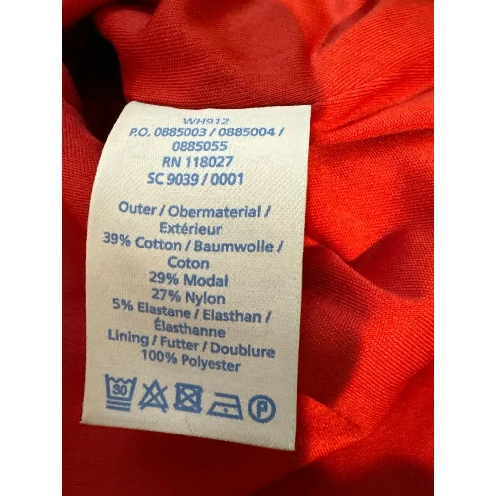 Boden Layer Scalloped Ruffle Dress Mini Women's Size 12L Red Short Sleeve - Picture 5 of 7